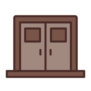 Tahta kapı izole edilmiş simgesi