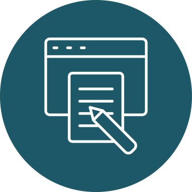 Web sayfası ve daire vektör simgesi.