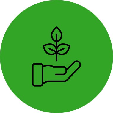 Bitki simgesini tutan el