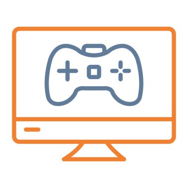 Bilgisayar Oyunu simgesi, vektör illüstrasyonu