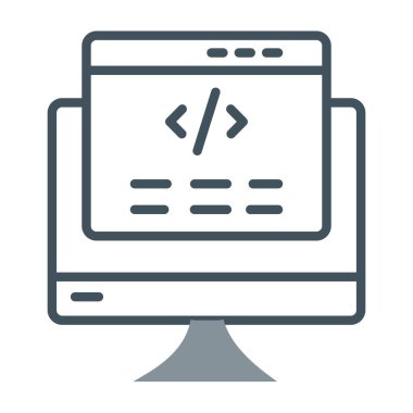 Web tasarımı gelişimi düz biçim simgesi, vektör tasarımı