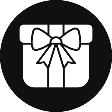 Siyah beyaz ikonlu hediye kutusu