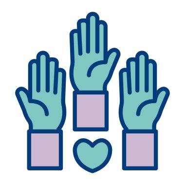 Hayırsever eller renk ikonu. vektör illüstrasyonu