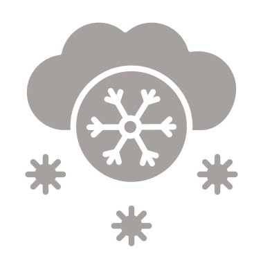 Bulut simgesi ile kar taneleri