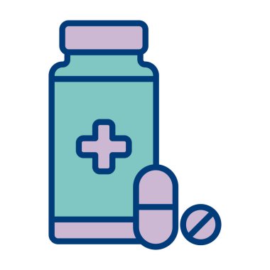 haplar ve uyuşturucu ikonu, satır biçimi