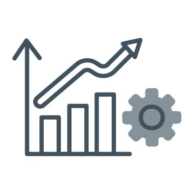 iş büyüme grafiği simgesi ana hat biçiminde