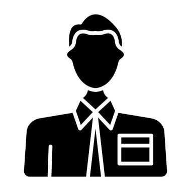 Yönetici simgesi vektörü. İnsan profili işareti. izole edilmiş sınır sembolü çizimi