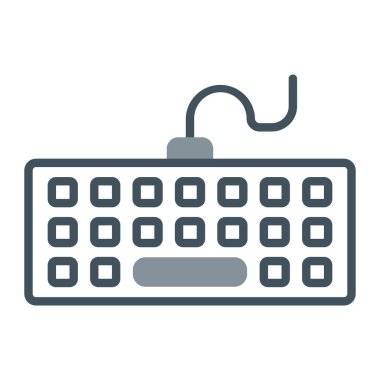 Klavye vektörü ince çizgi simgesi