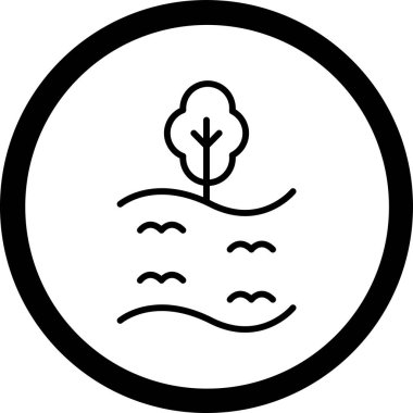 Bir ağaç simgesinin vektör illüstrasyonu