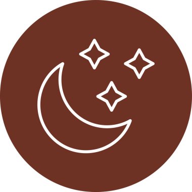 Yıldızlı hilal, illüstrasyon, beyaz arkaplanda vektör.