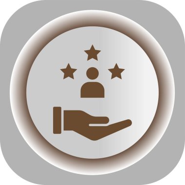 Bir yıldız tutan kişinin vektör simgesi