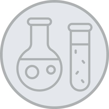 Test tüpleri ince çizgi vektör simgesi