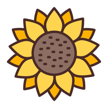 beyaz ayçiçeği düz illüstrasyon