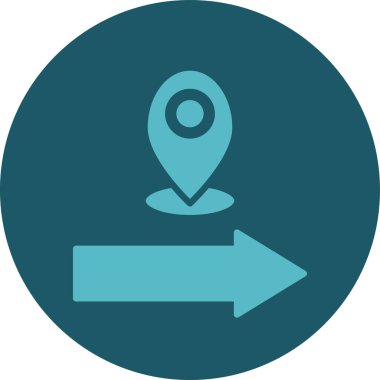 Konum Glyph Çember Vektör Simgesi Tasarımı