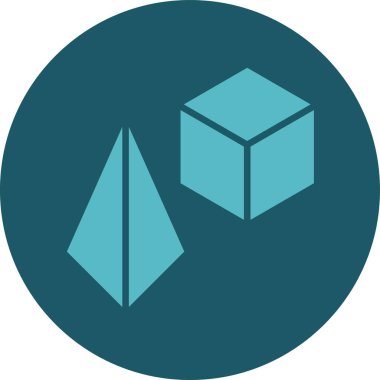 Küp. Web simgesi basit illüstrasyon