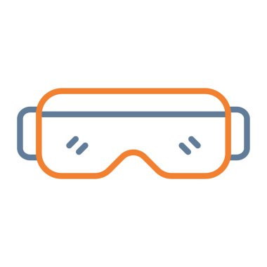 koruyucu yüz gözlükleri izole edilmiş simge