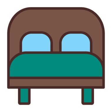 yatak ikonu vektör illüstrasyonu