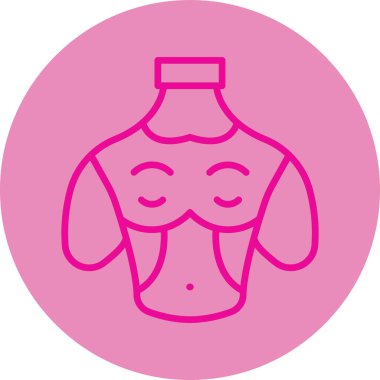 Göğüs kanseri ikonu. Basit resimleme