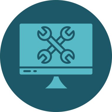 Moda biçimi izole edilmiş arkaplanda bilgisayar tamir simgesi