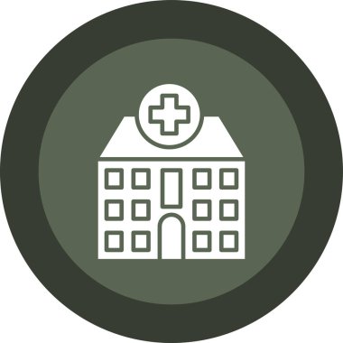 Hastane düz vektör simgesi