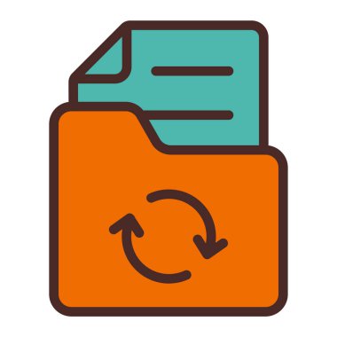 Belge simgesi içeren klasör. özet dizin vektör illüstrasyonu. renk izole sembol