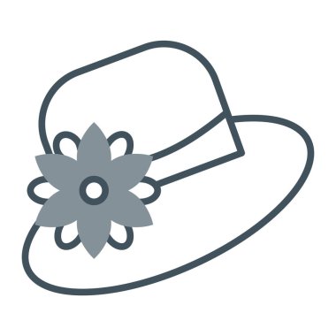 Kovboy şapkası ikonu vektör illüstrasyonu