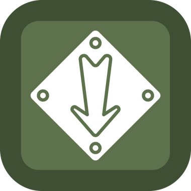 Ok sol yuvarlak kare vektör simgesi