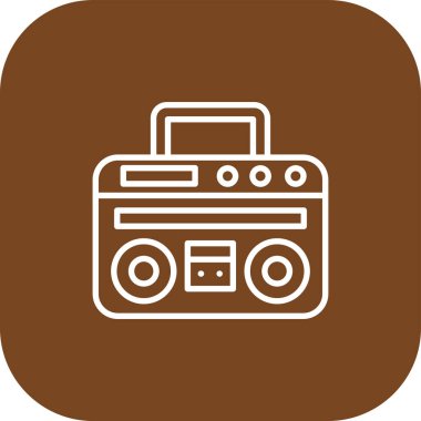 Radyo oynatıcı simgesinin vektör illüstrasyonu