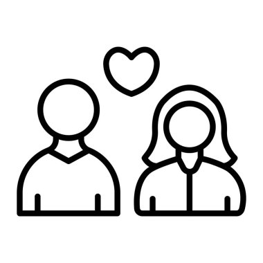 Kalp taşıyan bir kadın ve erkeğin vektör çizimi