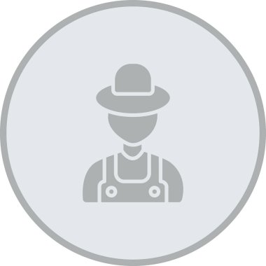 Beyaz arkaplanda çiftçi simgesi izole