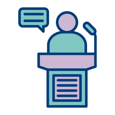 Konuşmacı. Web simgesi basit illüstrasyon