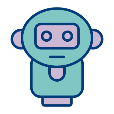 robot. Web simgesi basit illüstrasyon
