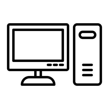 bilgisayar vektörü ince çizgi simgesi