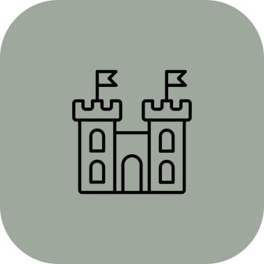 Beyaz arkaplanda kale simgesi vektörü izole edildi, kale işareti,