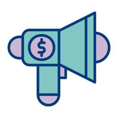 Dolar işaretli megafon.