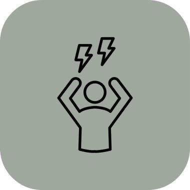 Enerji hattı ikonunun çizimi. güzel enerji işareti aynı zamanda güç simgesi olarak da kullanılabilir.