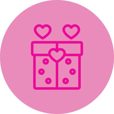 Gönlü ve hediyesi olan bir kutunun vektör çizimi