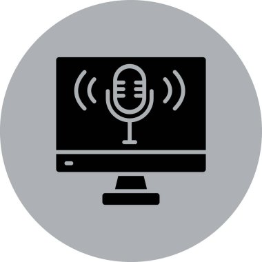 Podcast. Web simgesi basit illüstrasyon
