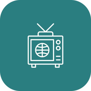 Benzersiz Radyo Vektör Satırı Simgesi