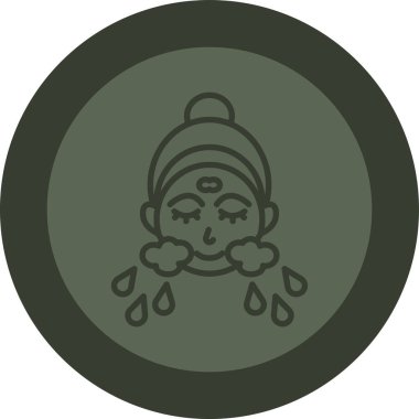 Cadılar Bayramı şapkasının şirin bir çizgi film ikonunun vektör çizimi