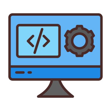 Ağ simgesi. Web tasarımı için basit bir yazılım vektör simgesi çizimi