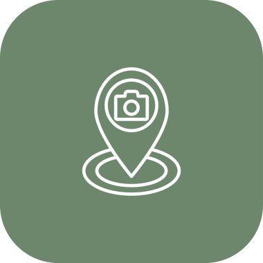 Harita imleci düz simge, vektör, illüstrasyon