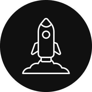 Roket. Web simgesi basit illüstrasyon