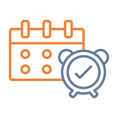 saat ile takvim tarihinin vektör simgesi