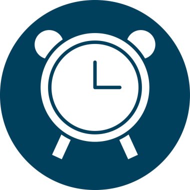 Alarm saat simgesi mavi arkaplanda izole edildi. vektör illüstrasyonu
