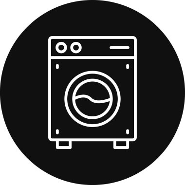 Çamaşır makinesi simgesinin vektör illüstrasyonu