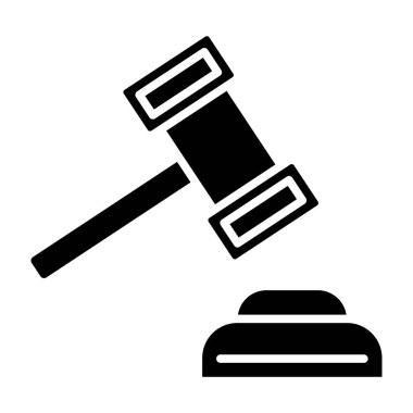 Yargıç Tokmak ikonu. Web için tokmak vektör simgesinin özet çizimi