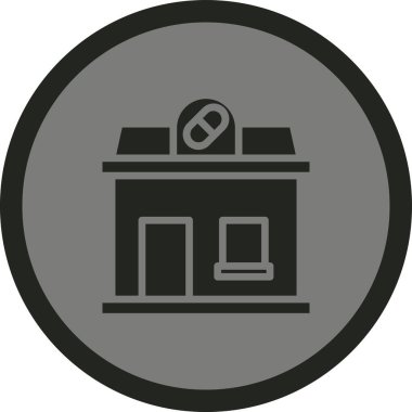 Bir bina simgesinin vektör illüstrasyonu