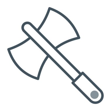 Kürek ikonu vektör çizgisi ve mavi, ince çizgi simgesi, araçların sembolü. Doğrusal konsepte sahip bir sembol.