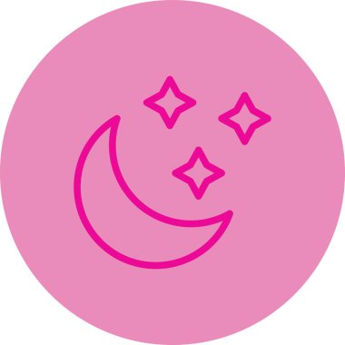 Pembe ayın vektör çizimi